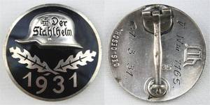 [已售出 SOLD] 1931Der Stahlhelm 頭盔聯盟成員章